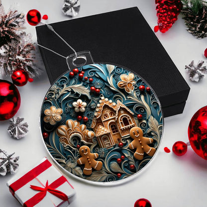 Gingerbread Dream Acrylic Ornament engraved with your own words for them