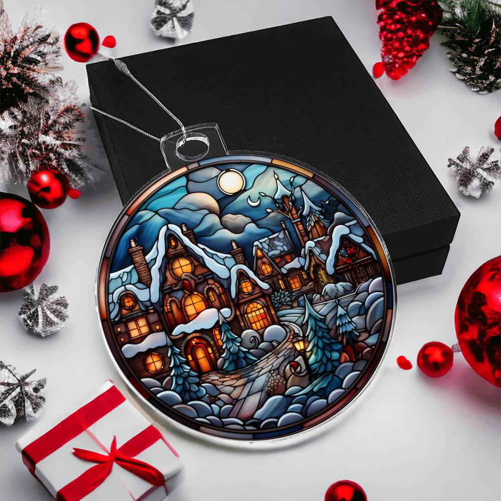 🏰 Winter Wonderland Village Acrylic Ornament 🏰