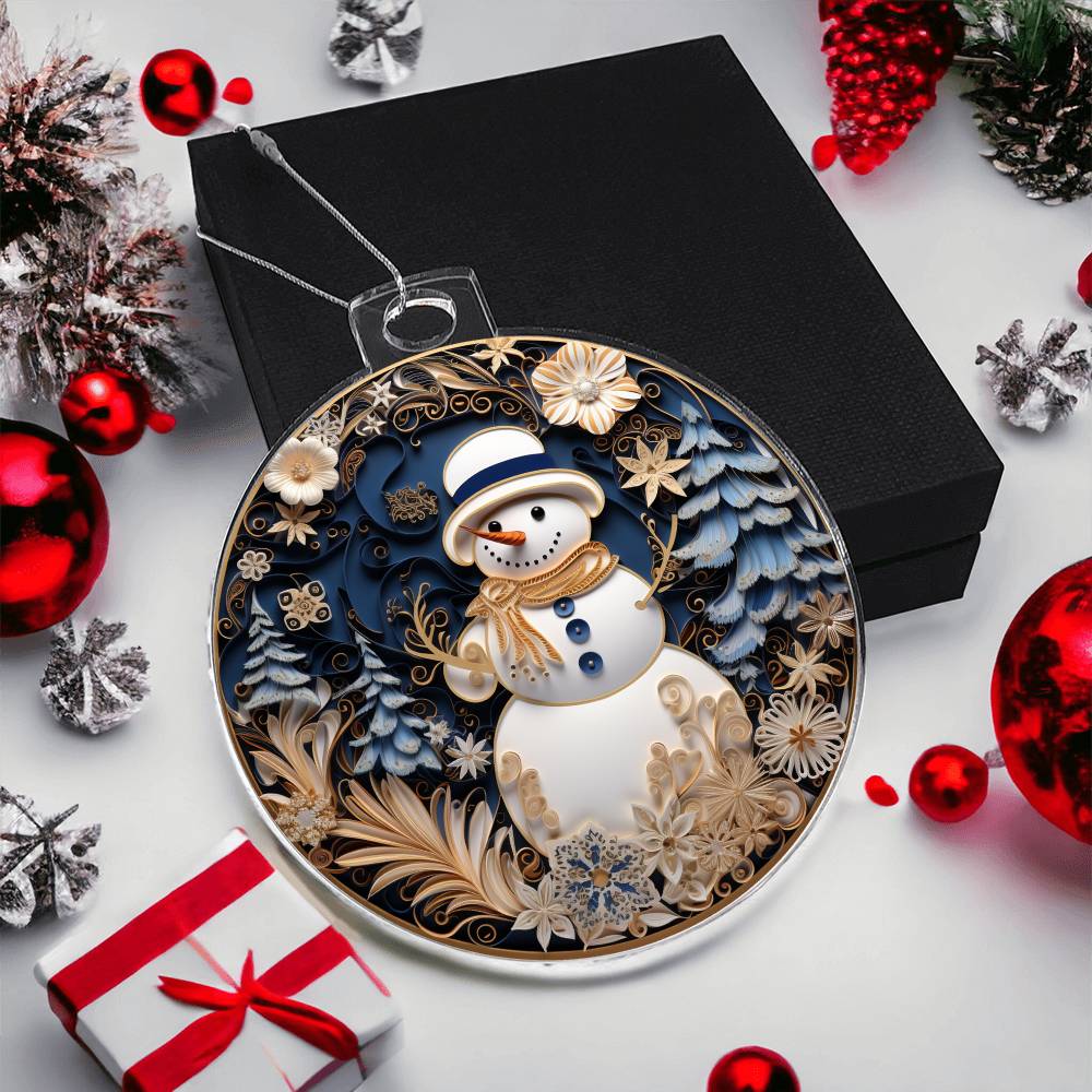 ❄️ Enchanted Snowman Holiday Acrylic Ornament ❄️