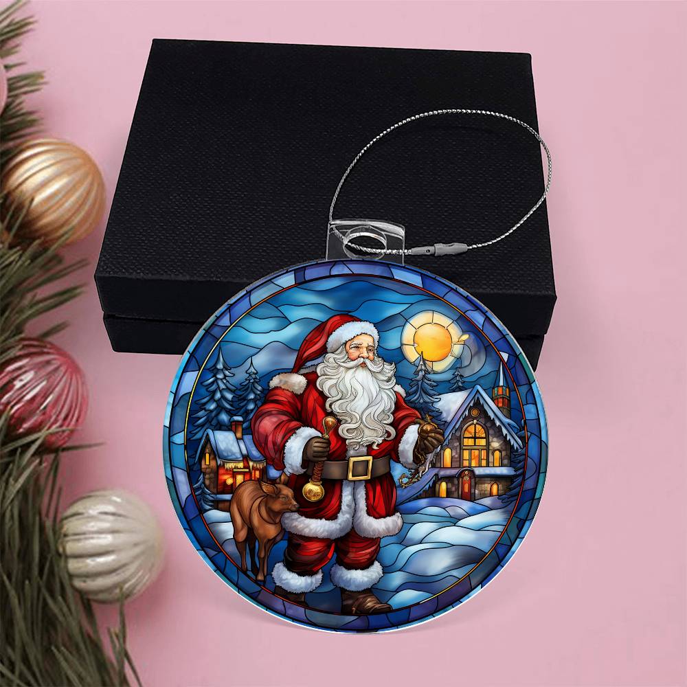 Santa's Holiday Visit Acrylic Ornament 🎅✨