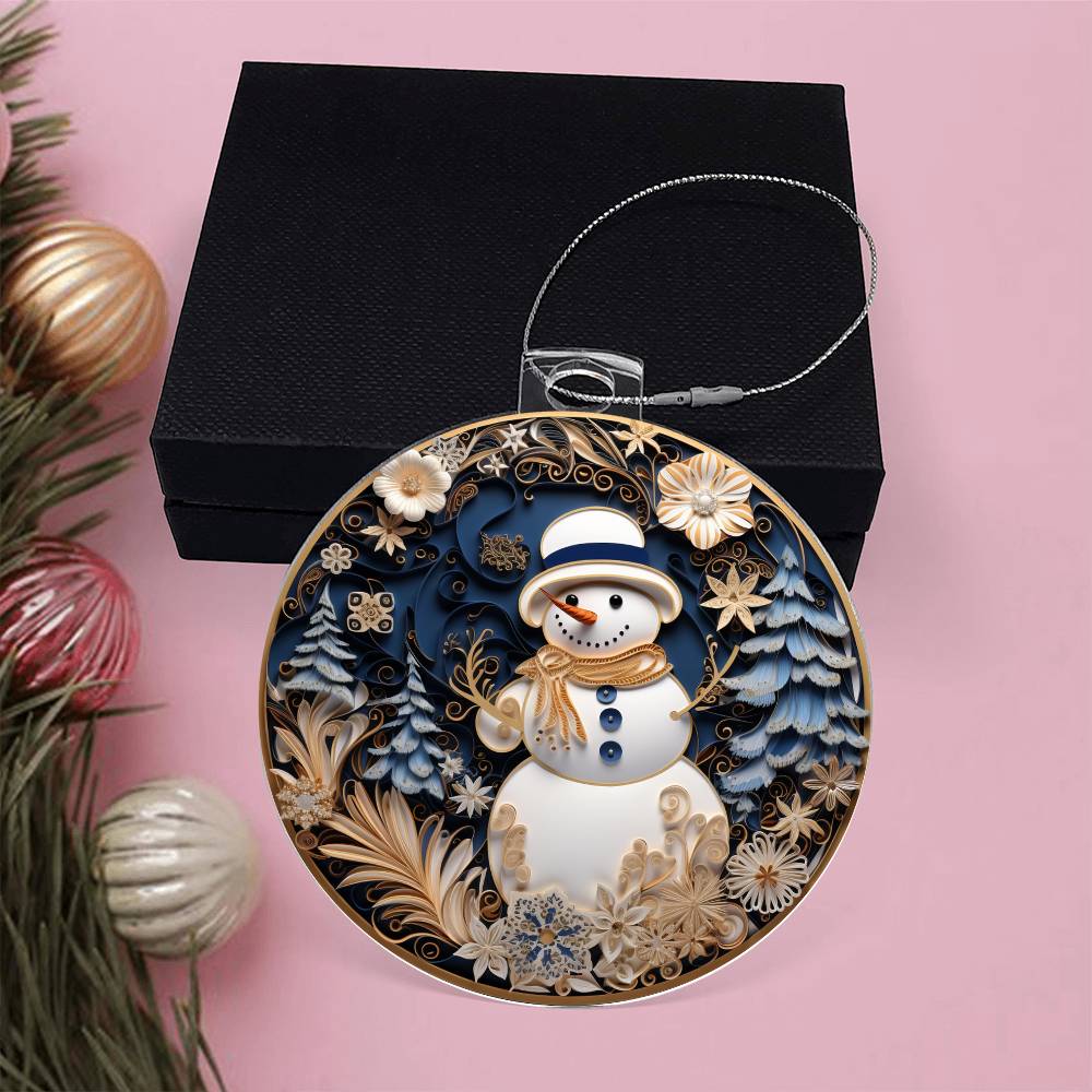 ❄️ Enchanted Snowman Holiday Acrylic Ornament ❄️