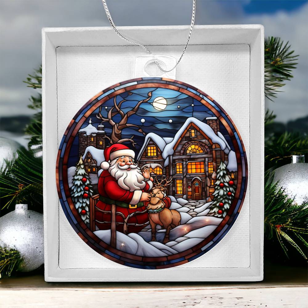 Santa's Cozy Christmas Eve Acrylic Ornament🎅🌟