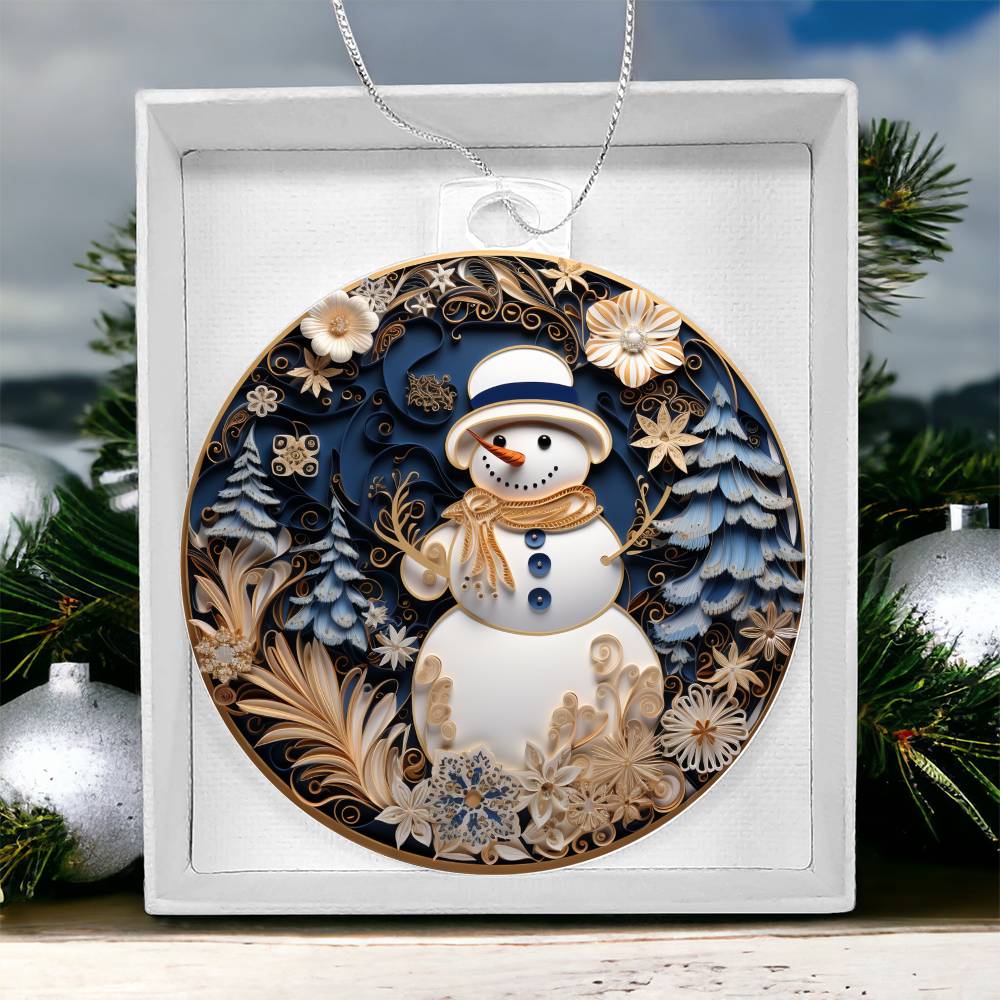 ❄️ Enchanted Snowman Holiday Acrylic Ornament ❄️