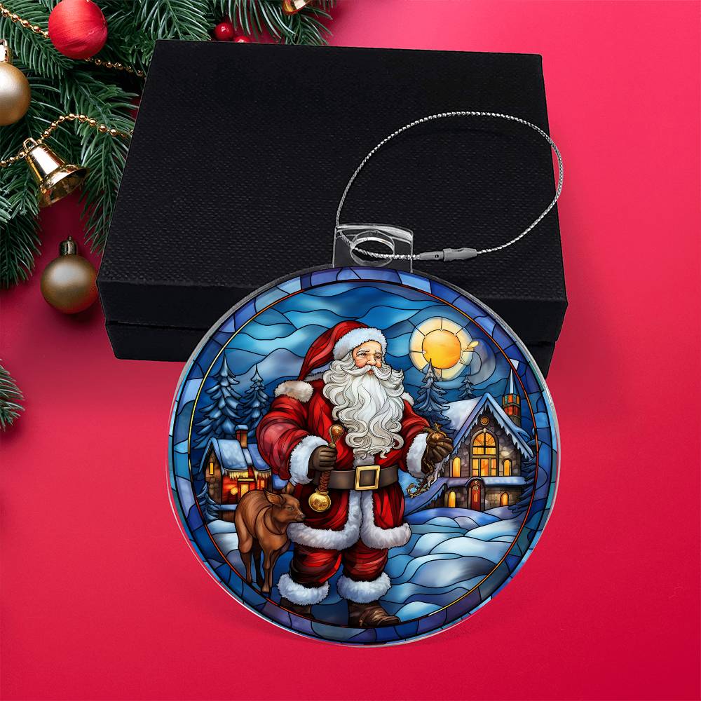 Santa's Holiday Visit Acrylic Ornament 🎅✨