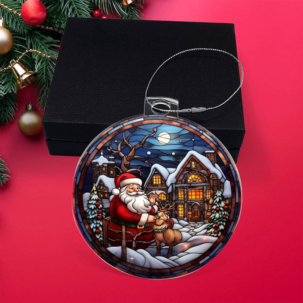 Santa's Cozy Christmas Eve Acrylic Ornament🎅🌟