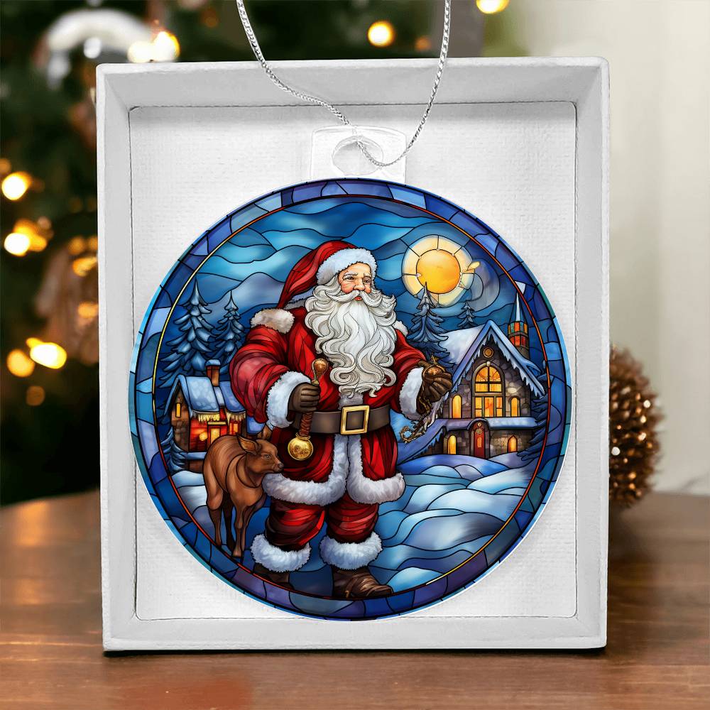 Santa's Holiday Visit Acrylic Ornament 🎅✨