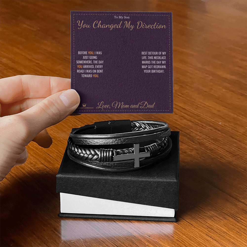 You Changed My Direction - Men's Cross Bracelet for Son