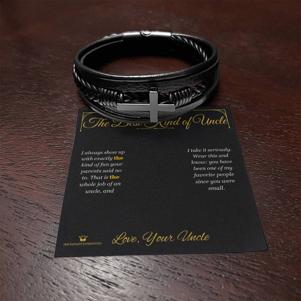 The Best Kind of Uncle - Men's Cross Bracelet for Nephew - personalized keepsake gift from SKH Radiant Expressions
