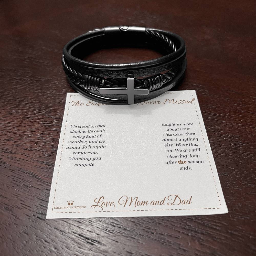 The Sideline We Never Missed - Men's Cross Bracelet for Son - personalized keepsake gift from SKH Radiant Expressions