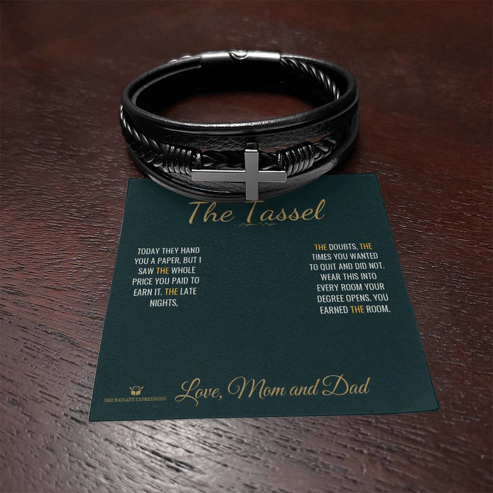 The Tassel - Men's Cross Bracelet for Son - personalized keepsake gift from SKH Radiant Expressions