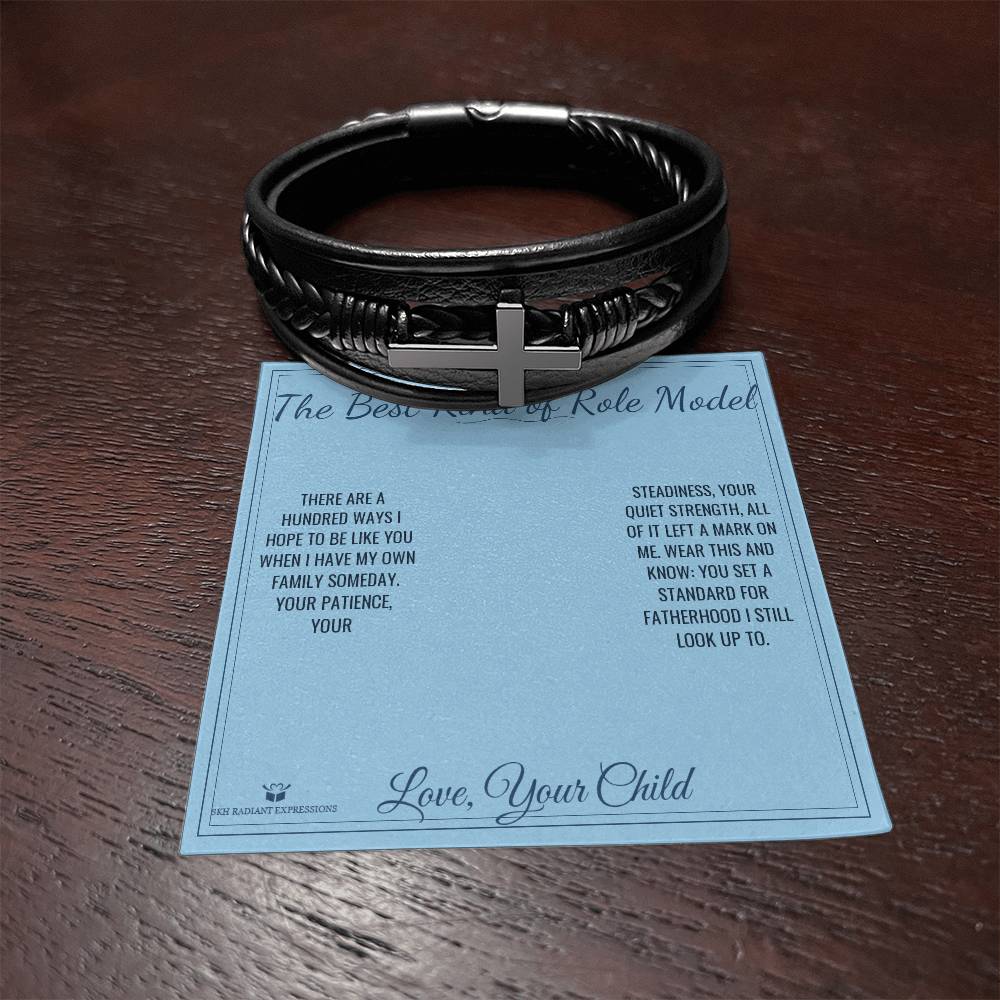 The Best Kind of Role Model - Men's Cross Bracelet for Dad - personalized keepsake gift from SKH Radiant Expressions