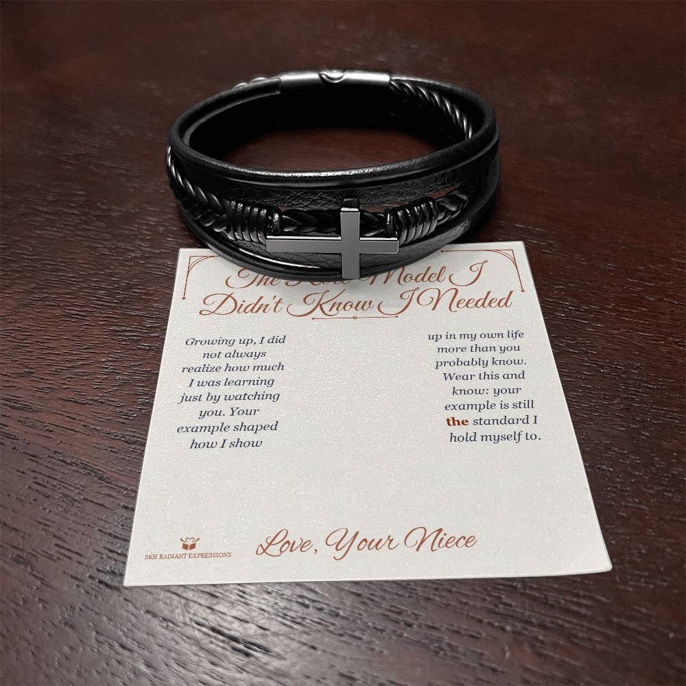 The Role Model I Didn't Know I Needed - Men's Cross Bracelet for Uncle