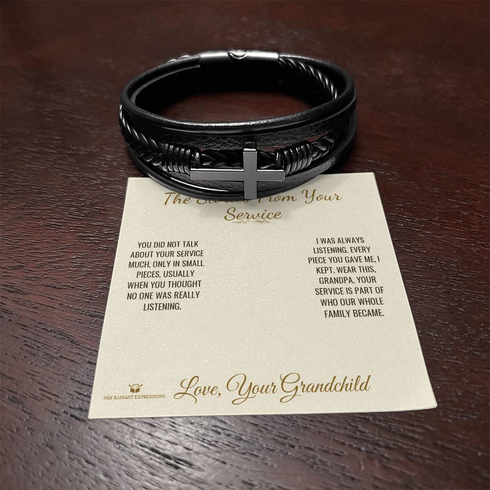 The Stories From Your Service - Men's Cross Bracelet for Grandfather