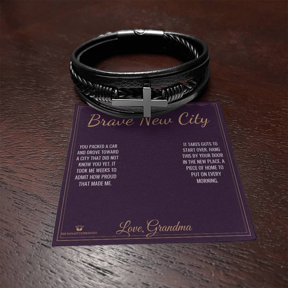 Brave New City - Men's Cross Bracelet for Grandson