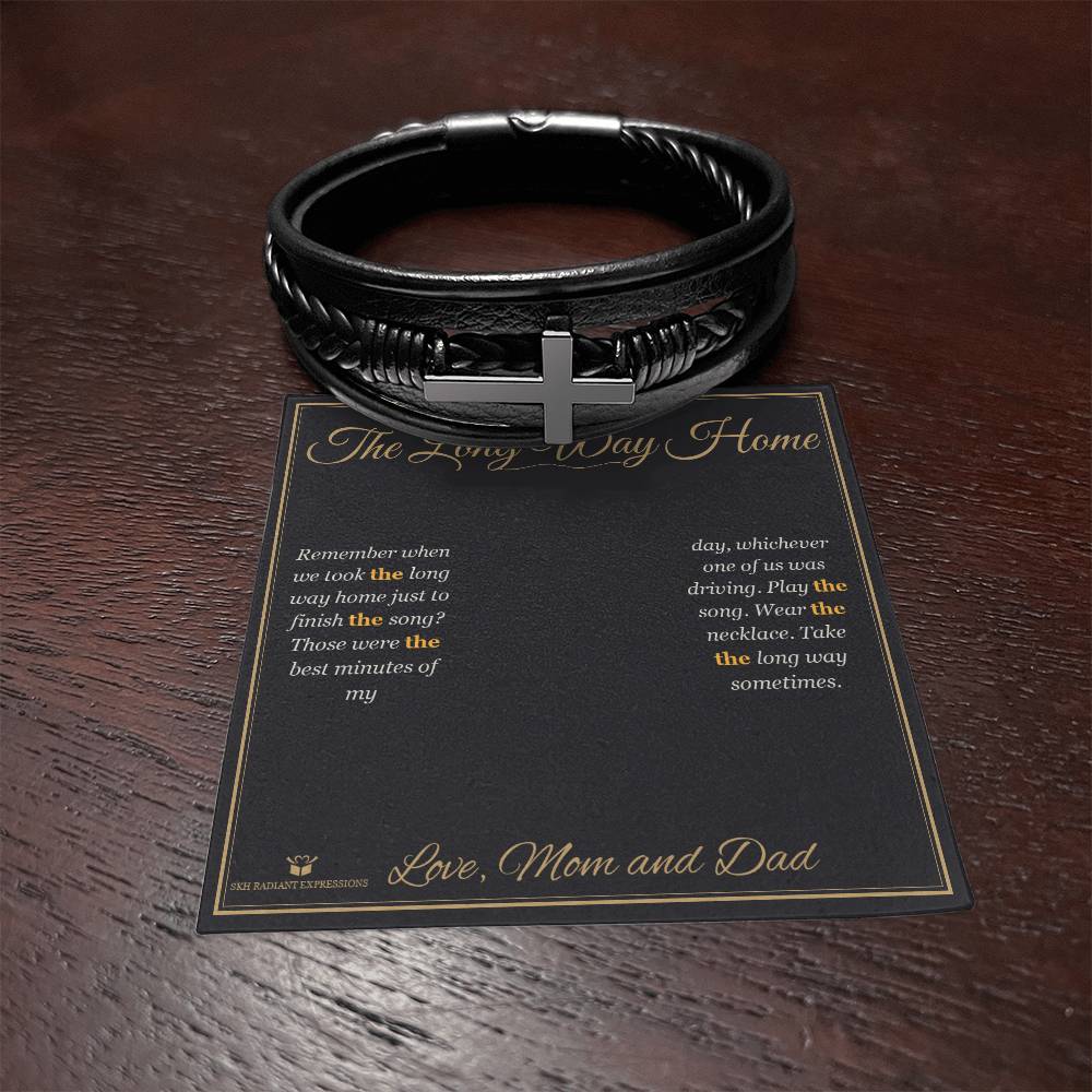 The Long Way Home - Men's Cross Bracelet for Son
