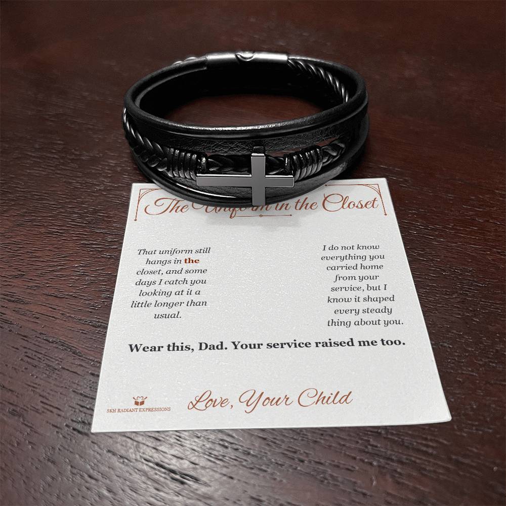 The Uniform in the Closet - Men's Cross Bracelet for Dad