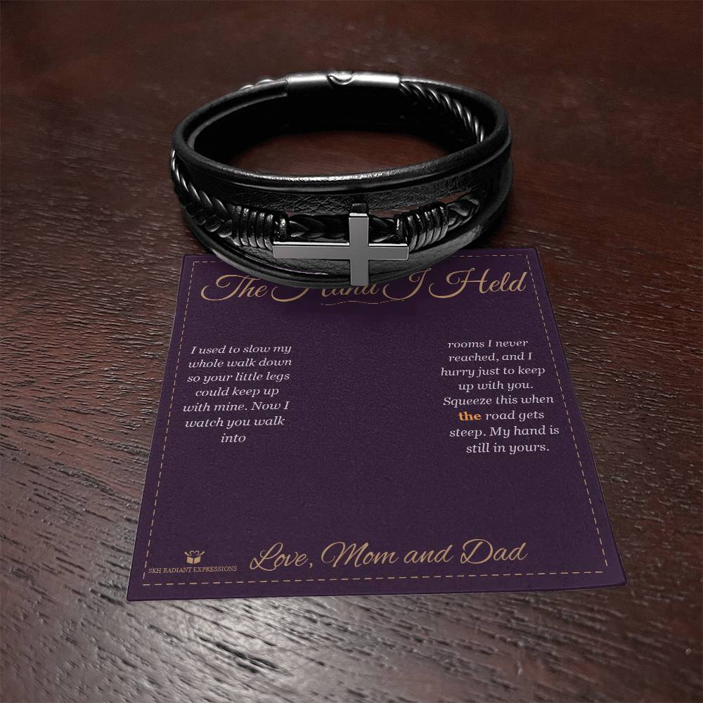 The Hand I Held - Men's Cross Bracelet for Son