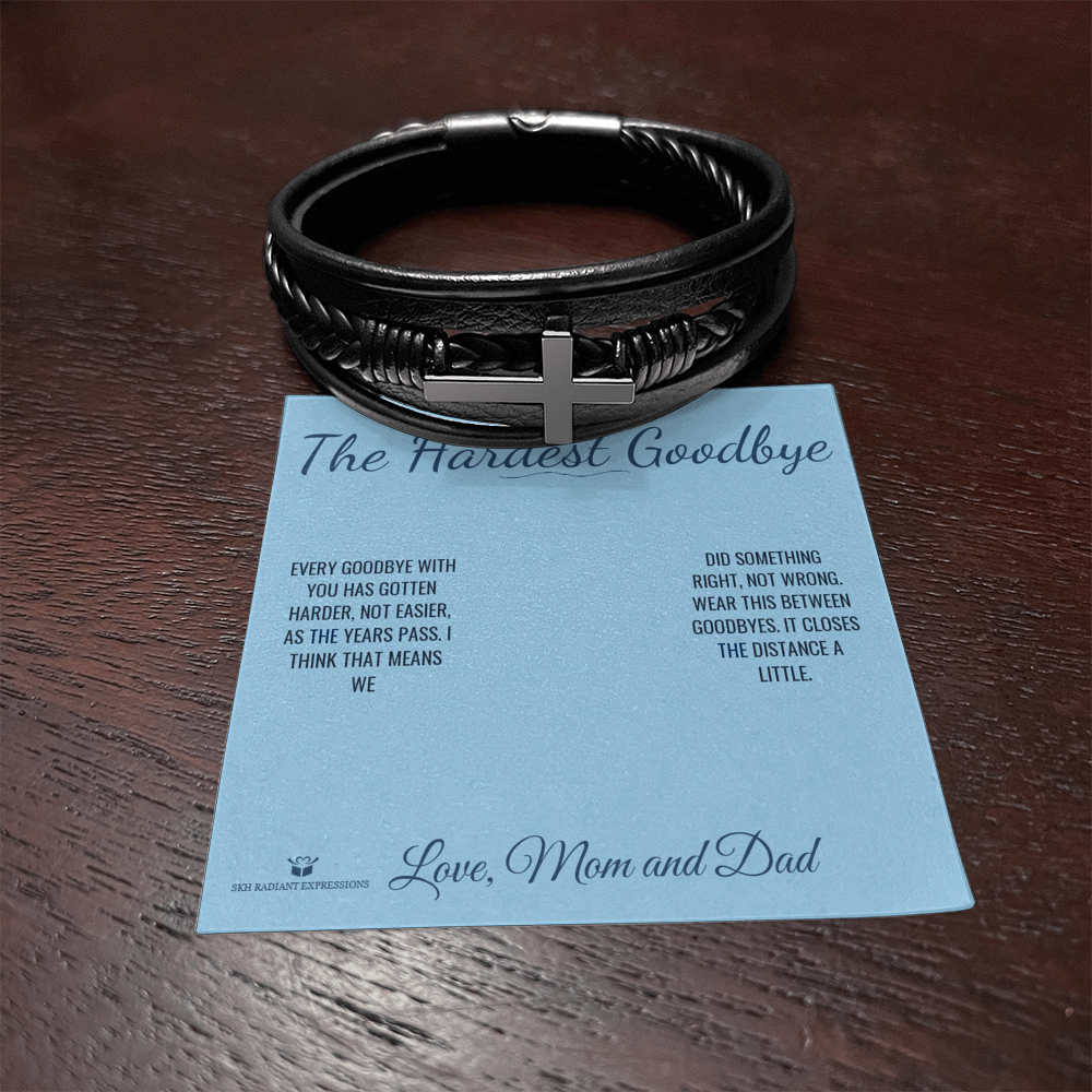 The Hardest Goodbye - Men's Cross Bracelet for Son