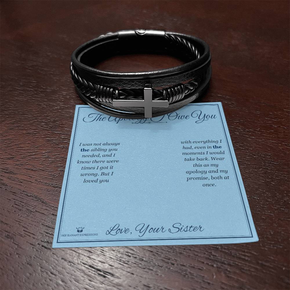 The Apology I Owe You - Men's Cross Bracelet for Brother
