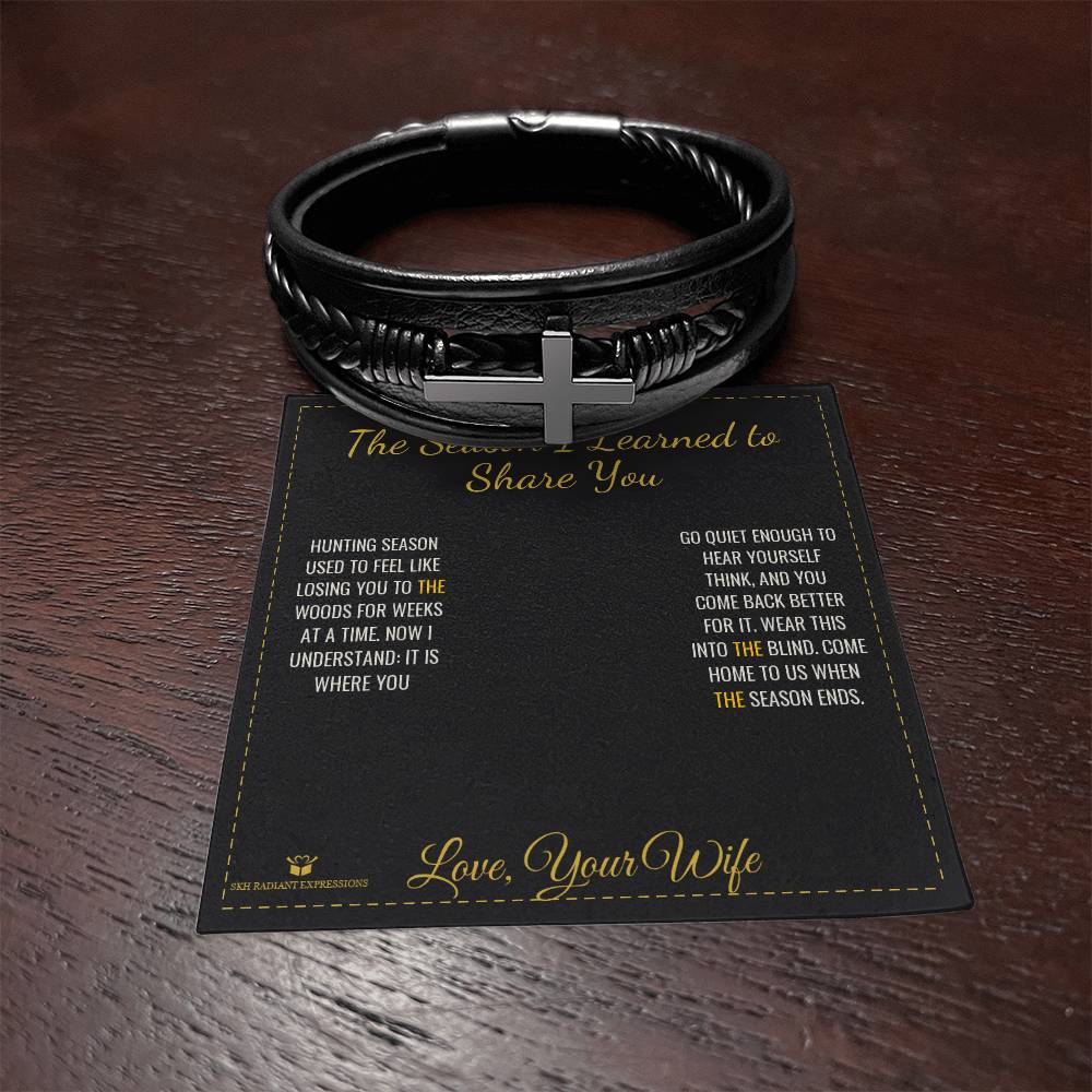The Season I Learned to Share You - Men's Cross Bracelet for Husband