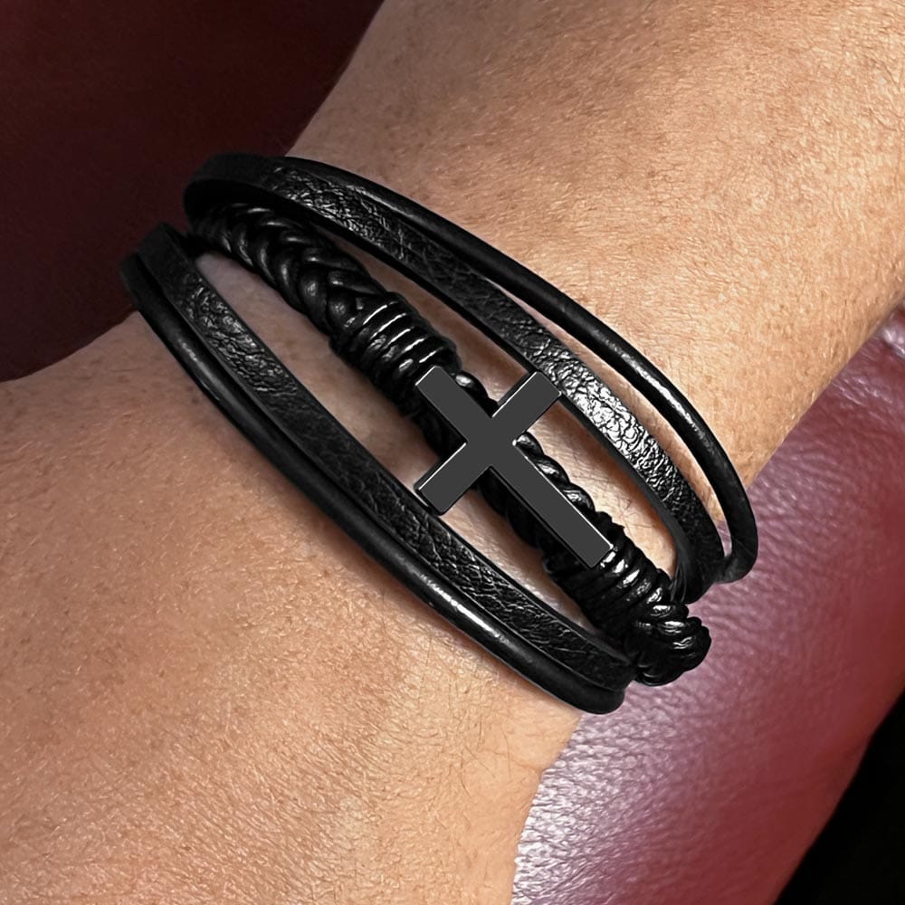 Every Visit, A Gift - Men's Cross Bracelet for Uncle