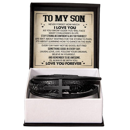 Bracelet with personalized message card for son