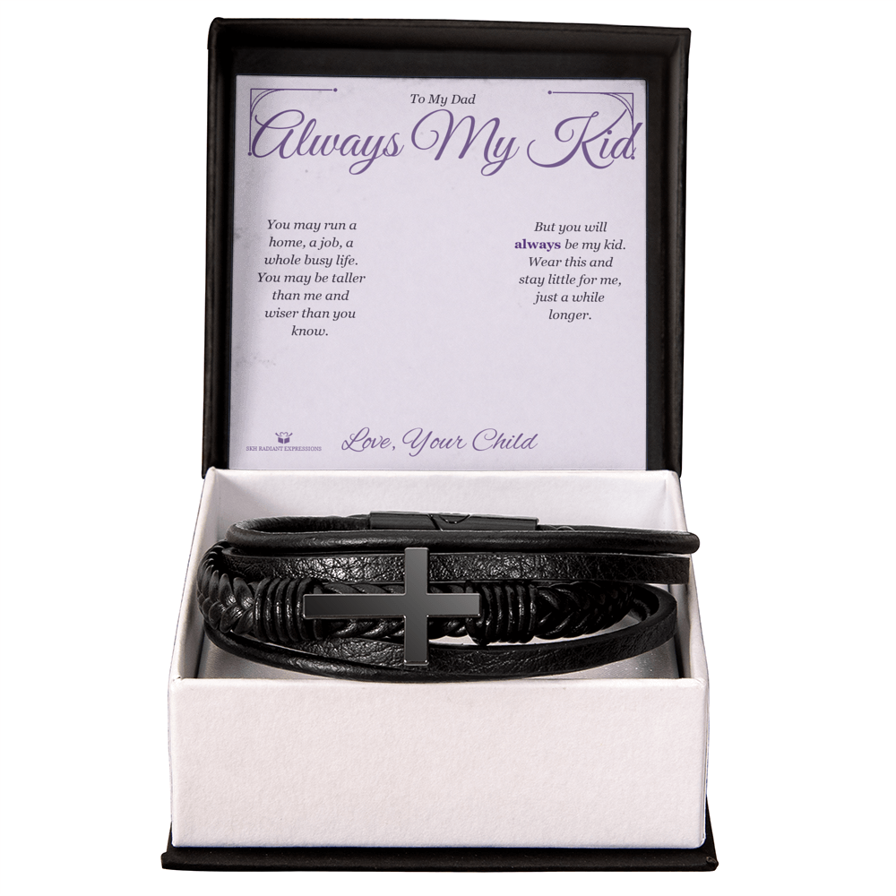 Always My Kid - Men's Cross Bracelet for Dad