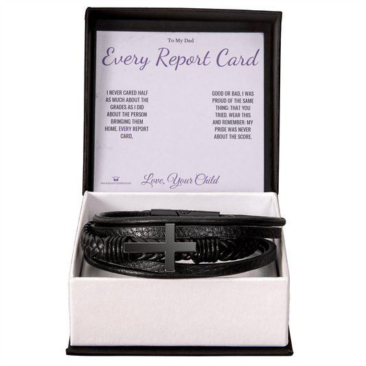 Every Report Card - Men's Cross Bracelet for Dad - personalized keepsake gift from SKH Radiant Expressions