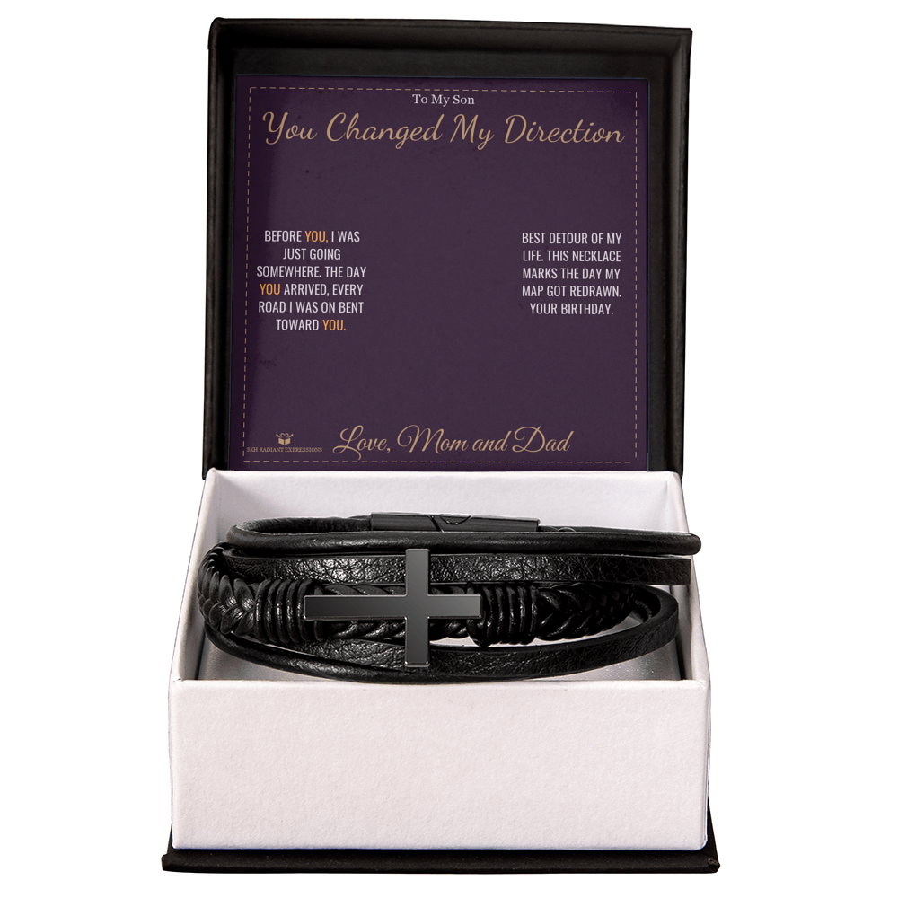 You Changed My Direction - Men's Cross Bracelet for Son