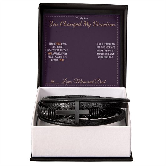 You Changed My Direction - Men's Cross Bracelet for Son - personalized keepsake gift from SKH Radiant Expressions