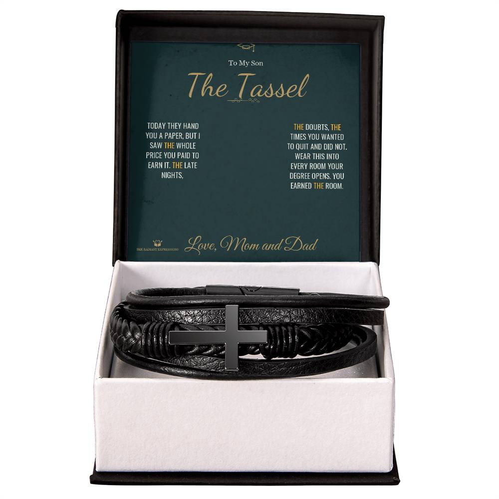 The Tassel - Men's Cross Bracelet for Son