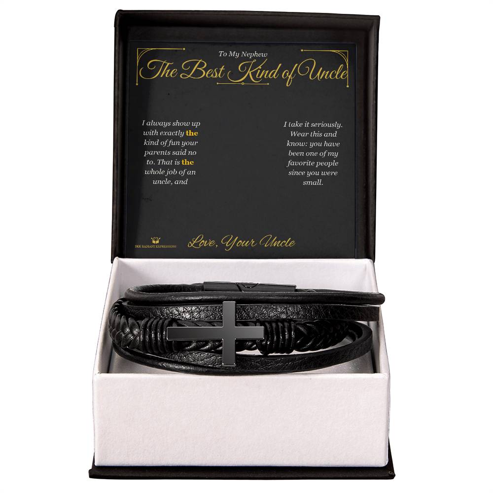 The Best Kind of Uncle - Men's Cross Bracelet for Nephew - personalized keepsake gift from SKH Radiant Expressions