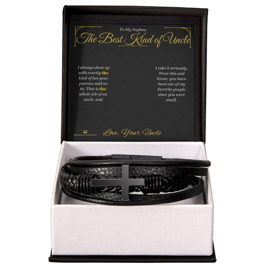 The Best Kind of Uncle - Men's Cross Bracelet for Nephew - personalized keepsake gift from SKH Radiant Expressions
