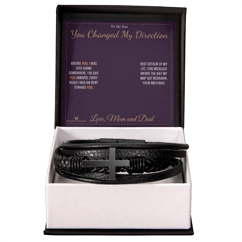 You Changed My Direction - Men's Cross Bracelet for Son