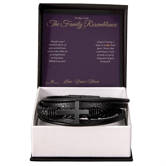 The Family Resemblance - Men's Cross Bracelet for Uncle - personalized keepsake gift from SKH Radiant Expressions