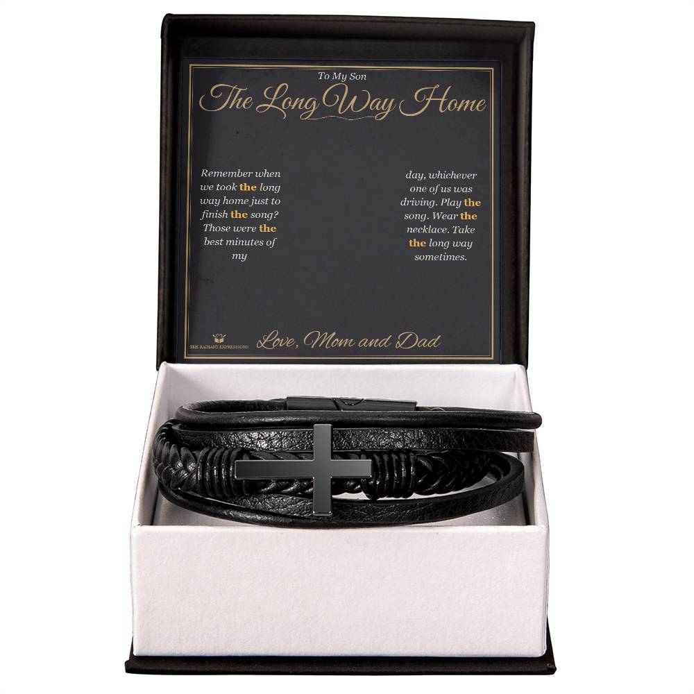 The Long Way Home - Men's Cross Bracelet for Son
