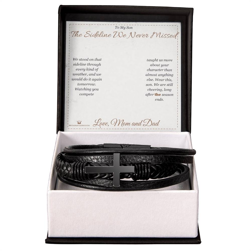 The Sideline We Never Missed - Men's Cross Bracelet for Son