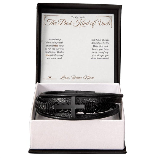 The Best Kind of Uncle - Men's Cross Bracelet for Uncle - personalized keepsake gift from SKH Radiant Expressions