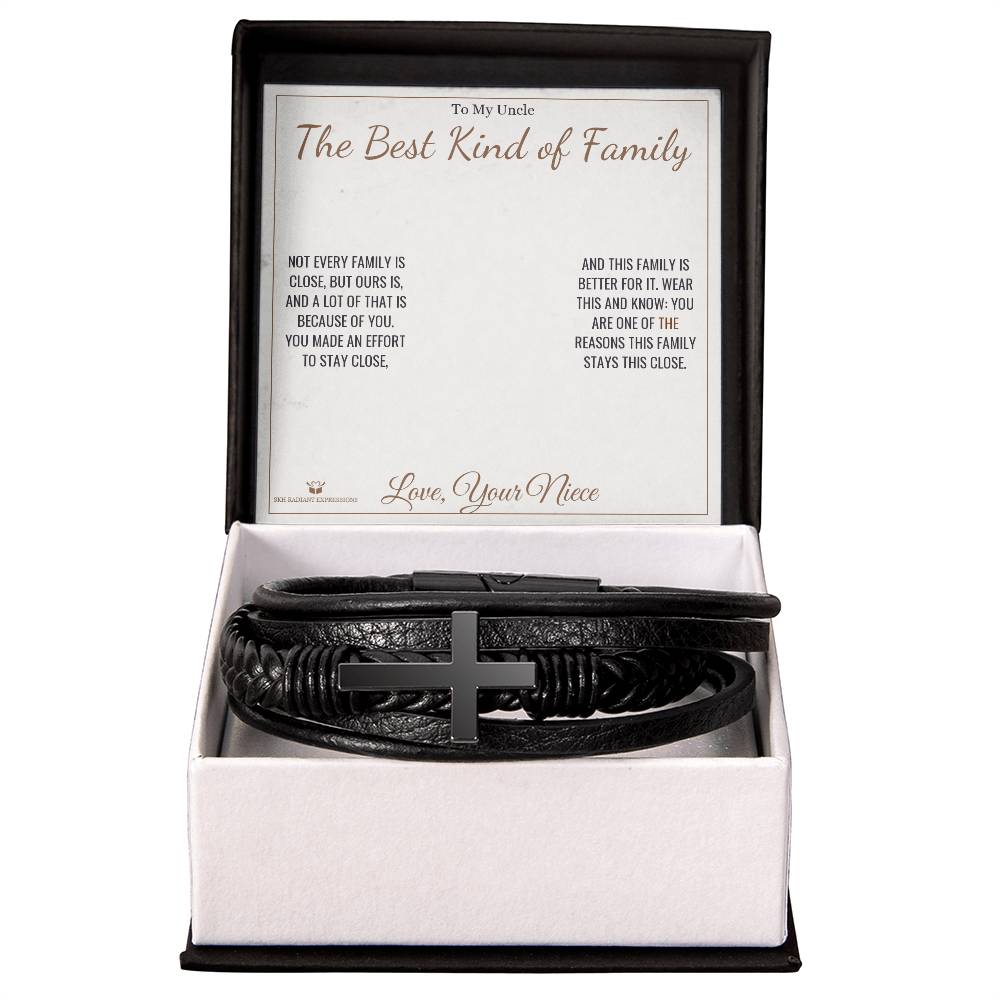 The Best Kind of Family - Men's Cross Bracelet for Uncle - personalized keepsake gift from SKH Radiant Expressions
