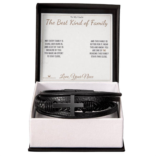 The Best Kind of Family - Men's Cross Bracelet for Uncle - personalized keepsake gift from SKH Radiant Expressions