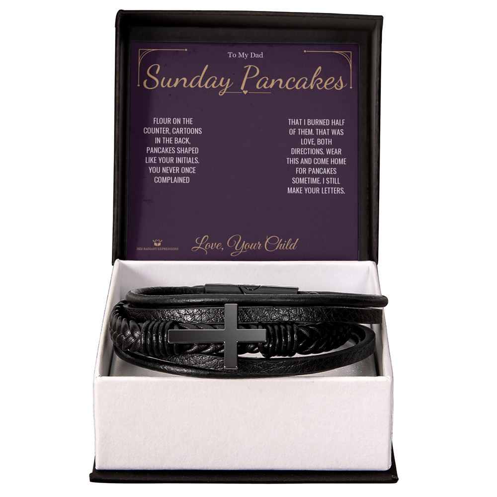 Sunday Pancakes - Men's Cross Bracelet for Dad