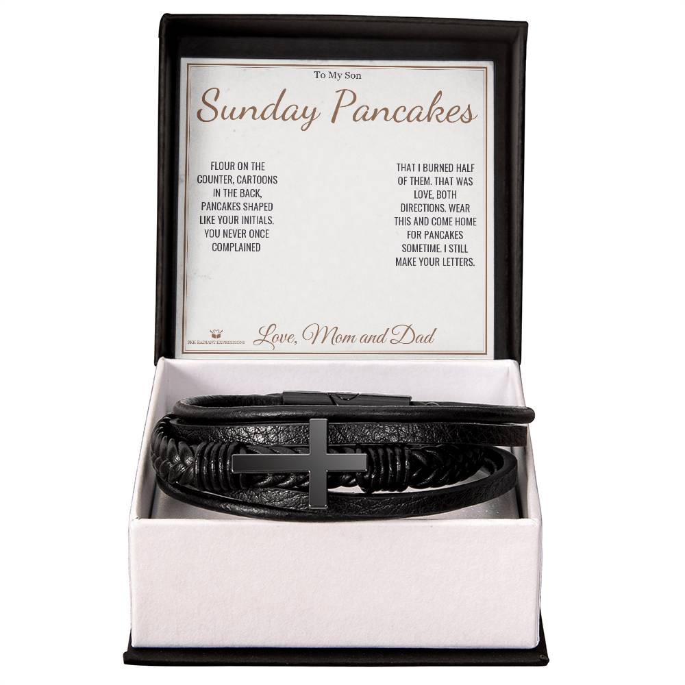 Sunday Pancakes - Men's Cross Bracelet for Son