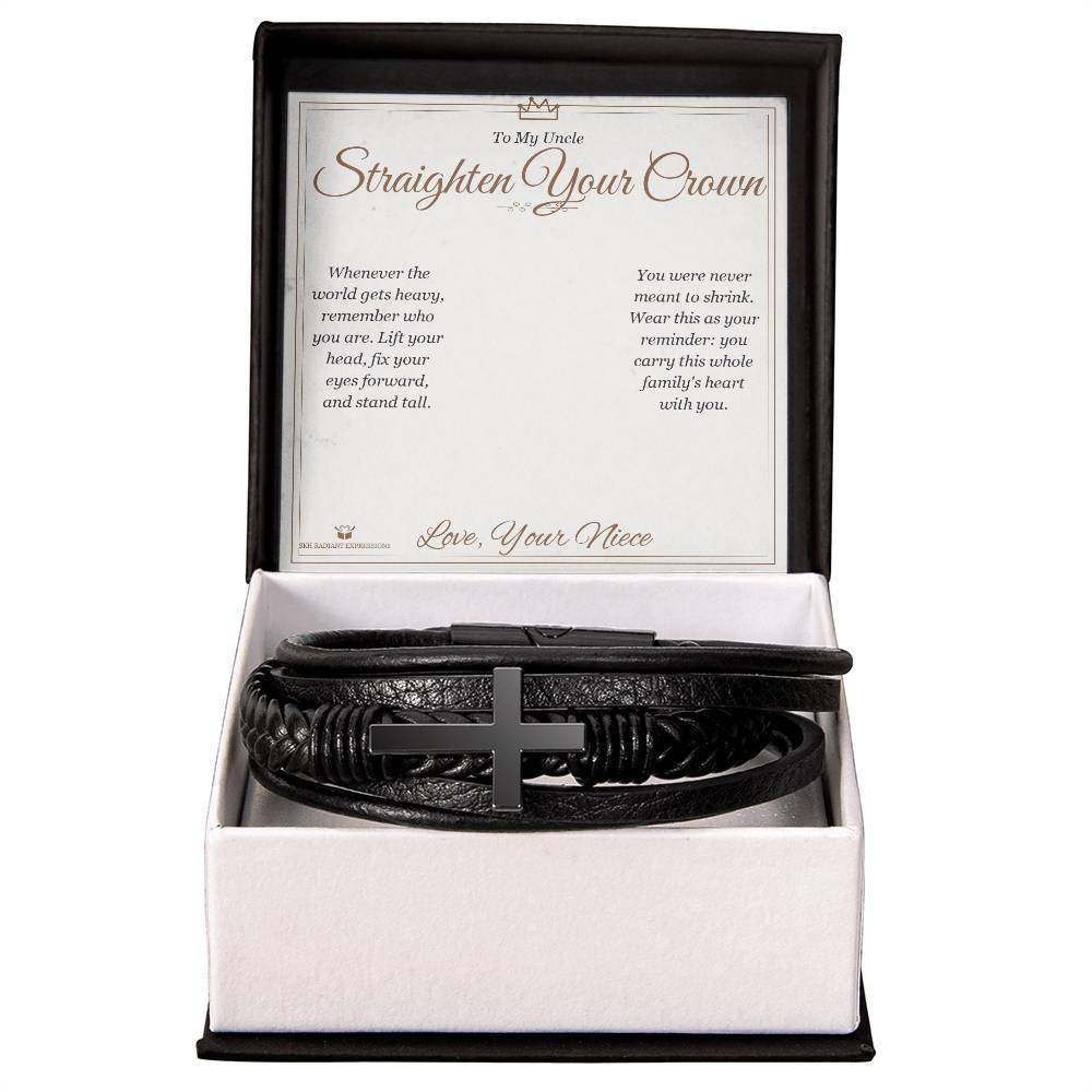 Straighten Your Crown - Men's Cross Bracelet for Uncle - personalized keepsake gift from SKH Radiant Expressions