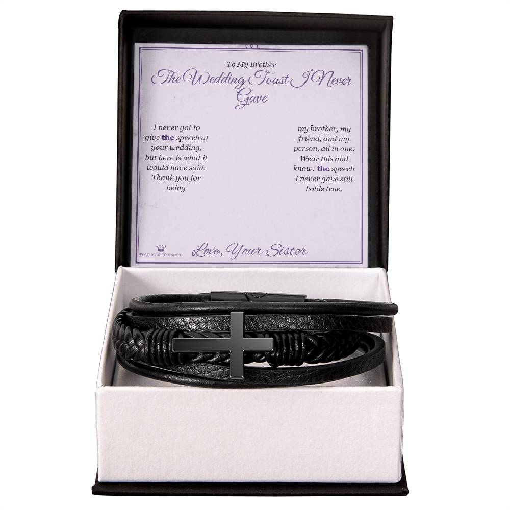 The Wedding Toast I Never Gave - Men's Cross Bracelet for Brother - personalized keepsake gift from SKH Radiant Expressions