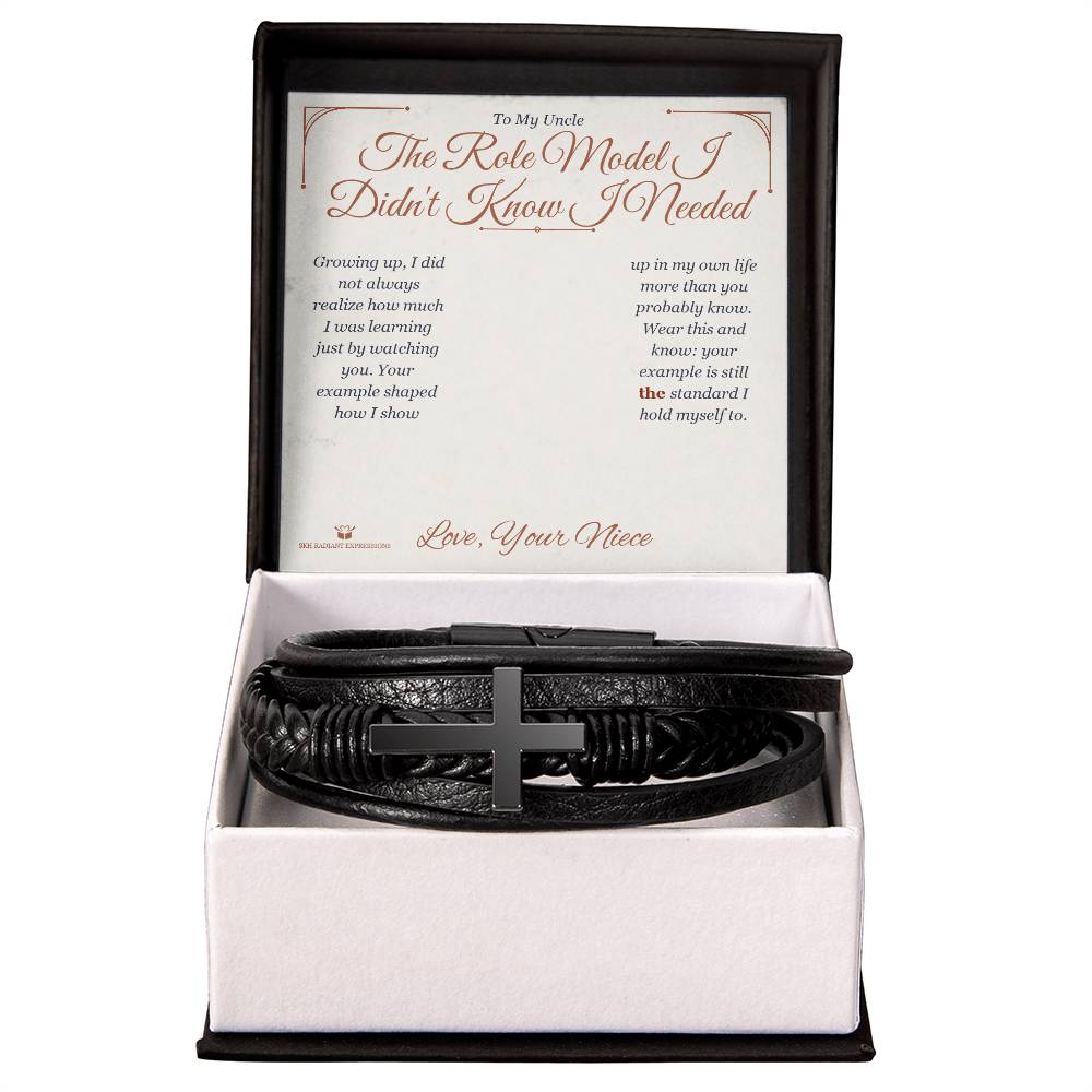 The Role Model I Didn't Know I Needed - Men's Cross Bracelet for Uncle