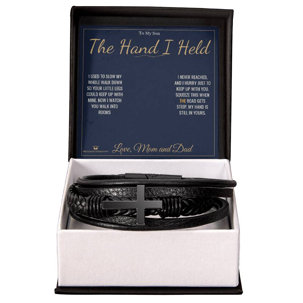 The Hand I Held - Men's Cross Bracelet for Son - personalized keepsake gift from SKH Radiant Expressions