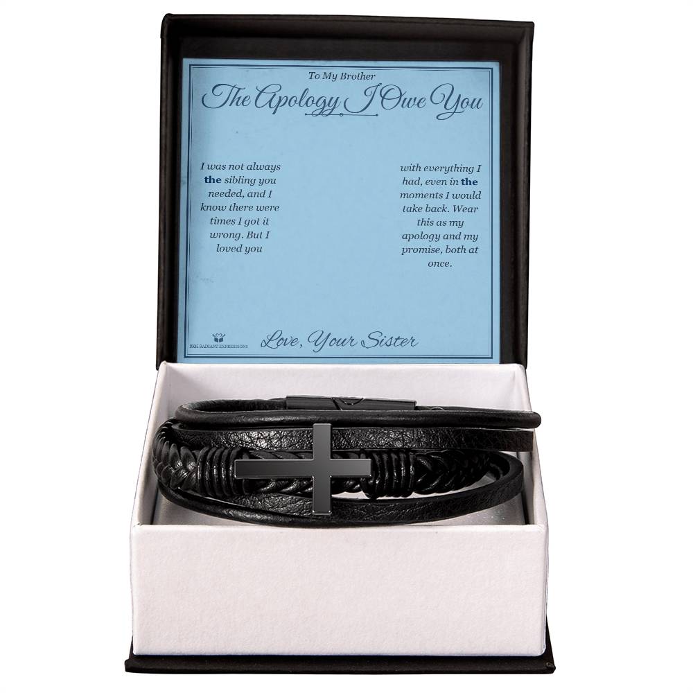 The Apology I Owe You - Men's Cross Bracelet for Brother