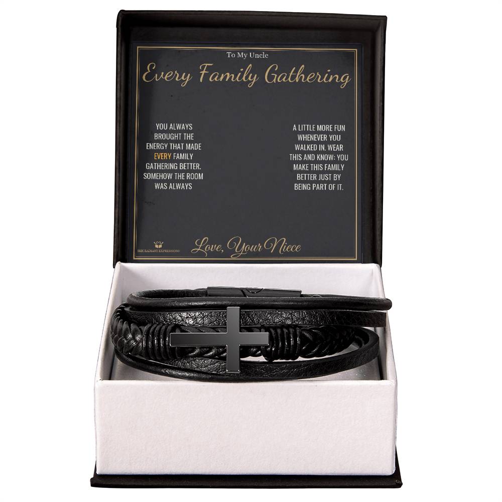 Every Family Gathering - Men's Cross Bracelet for Uncle - personalized keepsake gift from SKH Radiant Expressions