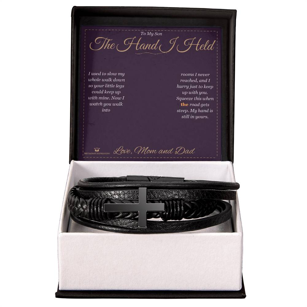 The Hand I Held - Men's Cross Bracelet for Son