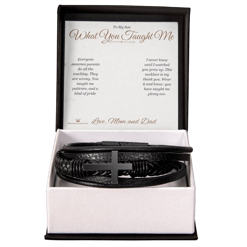 What You Taught Me - Men's Cross Bracelet for Son